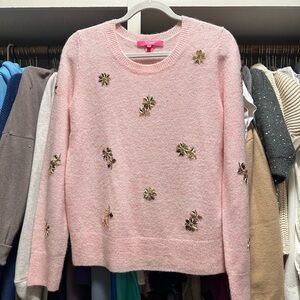Lilly Pulitzer Pink Floral Crew Neck Sweater